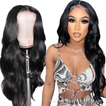 4x4 13x4 Lace Closure Wigs Brazilian Pre-Plucked Hairline Bleached Knots Silky Straight Human Hair Wigs